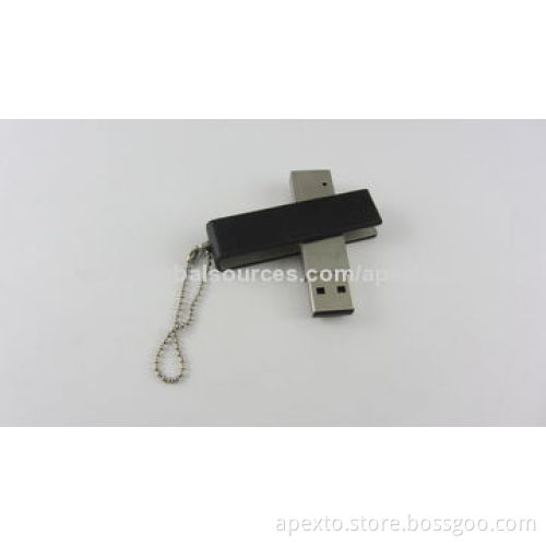 Leather Swivel USB Flash Drive, Customized Packaging Types/Logos Accepted, 256MB to 32GB